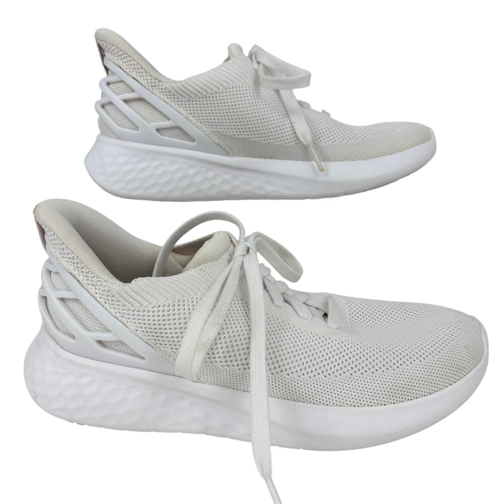 Kizik Athens Sneakers Hands Free Shoe Size 7 White Slip In Lace Up Athletic